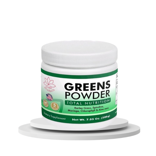 Greens Powder Total Nutrition, Peso Neto 7.05 Oz (7.05 oz) Hierba de Cebada, Espirulina, Moringa, Clorofila y Aloe Vera.