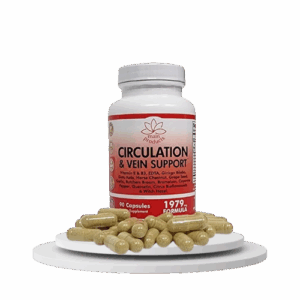 Circulation and Vein Support 90 Capsules, Micronized Process, Blood Circulation and Leg Vein Supplements, Vascular Support, 1979 mg Formula.