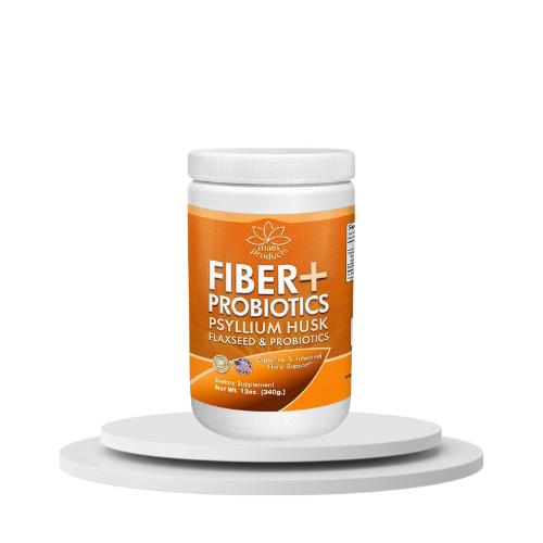 Fiber + Probiotics 12 oz (340g) Psyllium Husk Flaxseed, Digestive and Intestinal Flora Support.