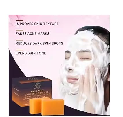 Kojic Acid Dark Spot Remover Soap Bars with Vitamin C, Retinol, Collagen, Turmeric, Original Japanese Complex infused with Hyaluronic Acid, Vitamin E, Shea Butter - Image 4