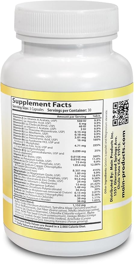 Multivitamin and Multimineral Vitamin Complex - 12 Vitamins and 14 Minerals, Vitamin A C D3 E B1 B2 B3 B5 B6 B9 B12 H and Minerals - 90 Capsules 41 Active Ingredients, Micronized for a - Image 3