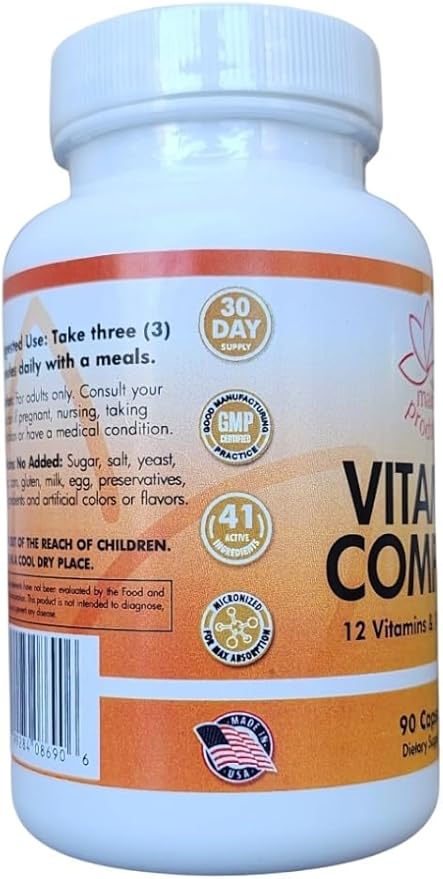 Multivitamin and Multimineral Vitamin Complex - 12 Vitamins and 14 Minerals, Vitamin A C D3 E B1 B2 B3 B5 B6 B9 B12 H and Minerals - 90 Capsules 41 Active Ingredients, Micronized for a - Image 7