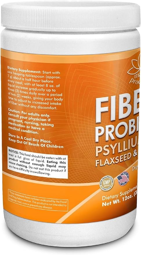Fiber + Probiotics 12 oz (340g) Psyllium Husk Flaxseed, Digestive and Intestinal Flora Support. - Image 3