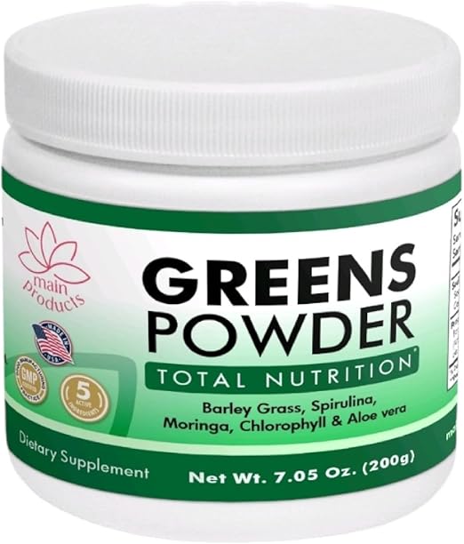 Greens Powder Total Nutrition, Peso Neto 7.05 Oz (7.05 oz) Hierba de Cebada, Espirulina, Moringa, Clorofila y Aloe Vera. - Image 2