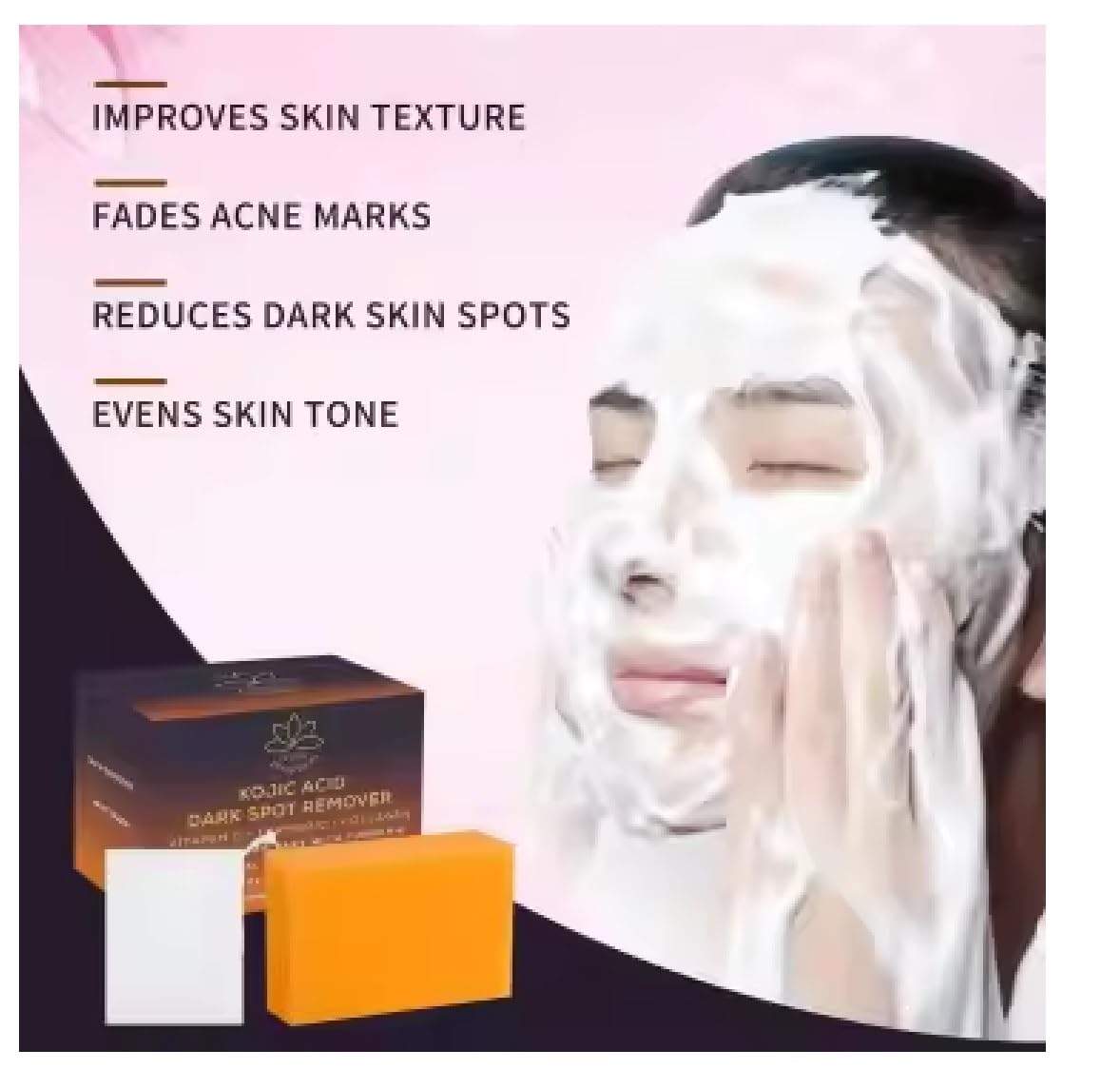 Kojic Acid Dark Spot Remover Soap Bars with Vitamin C, Retinol, Collagen, Turmeric, Original Japanese Complex infused with Hyaluronic Acid, Vitamin E, Shea Butter - Image 8