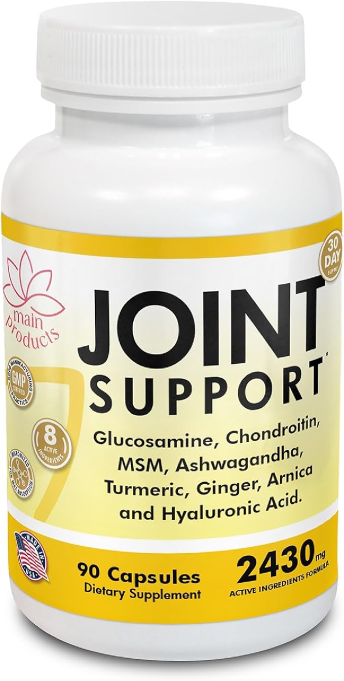 Glucosamine Chondroitin MSM Hyaluronic Acid Ashwagandha Turmeric Ginger Arnica - Joint Support Supplement, Micronized, 2430 mg, 90 Capsules. - Image 8